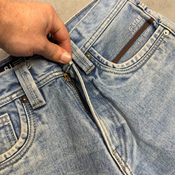 G-Star RAW Denim Jeans Embroidered Logo Blue Cotton Stretch 32x29 - Picture 7 of 11